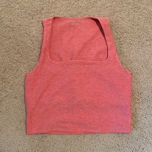 Beyond Yoga pink space dye square neck crop top